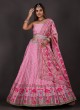 Pink Designer Lehenga Choli with Floral Dupatta